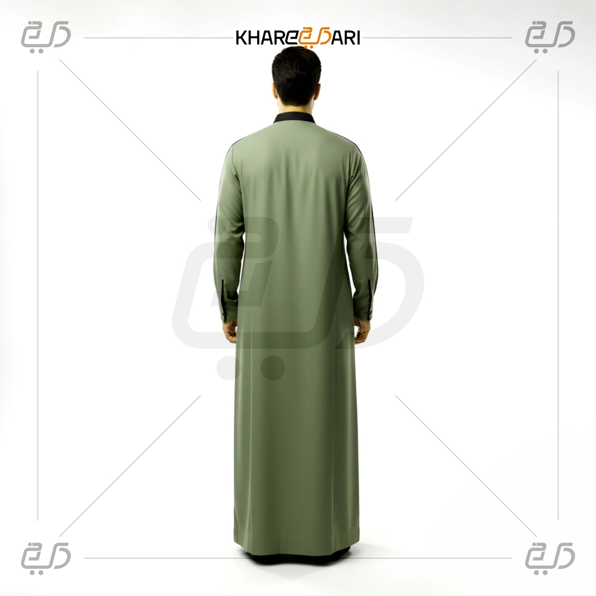 Men's Sporty Half-Zip Dual-Tone Jubba