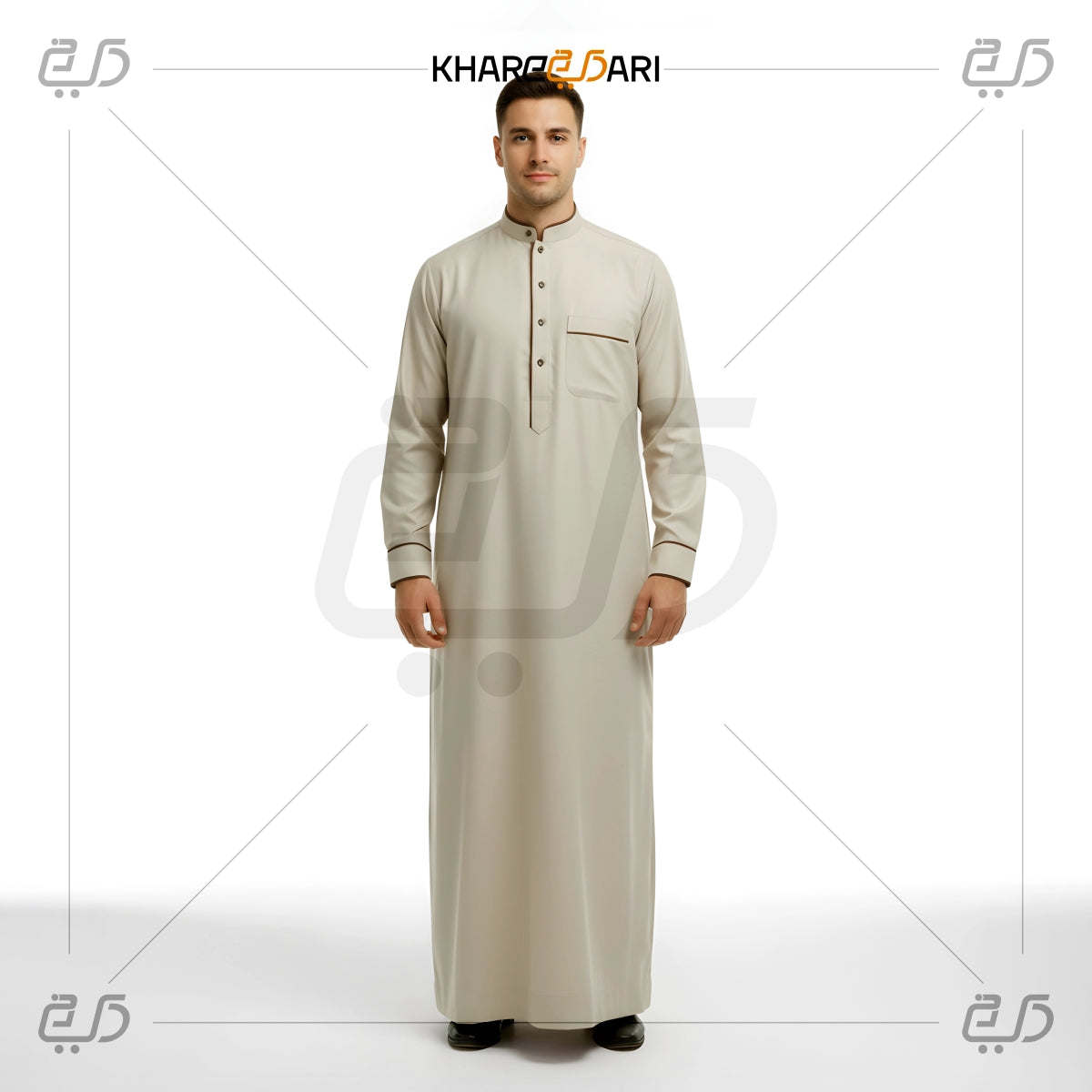 Classic Saudi Buttoned Thobe