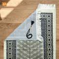 Grey Scallop Mehrab Soft Velvet Janamaz