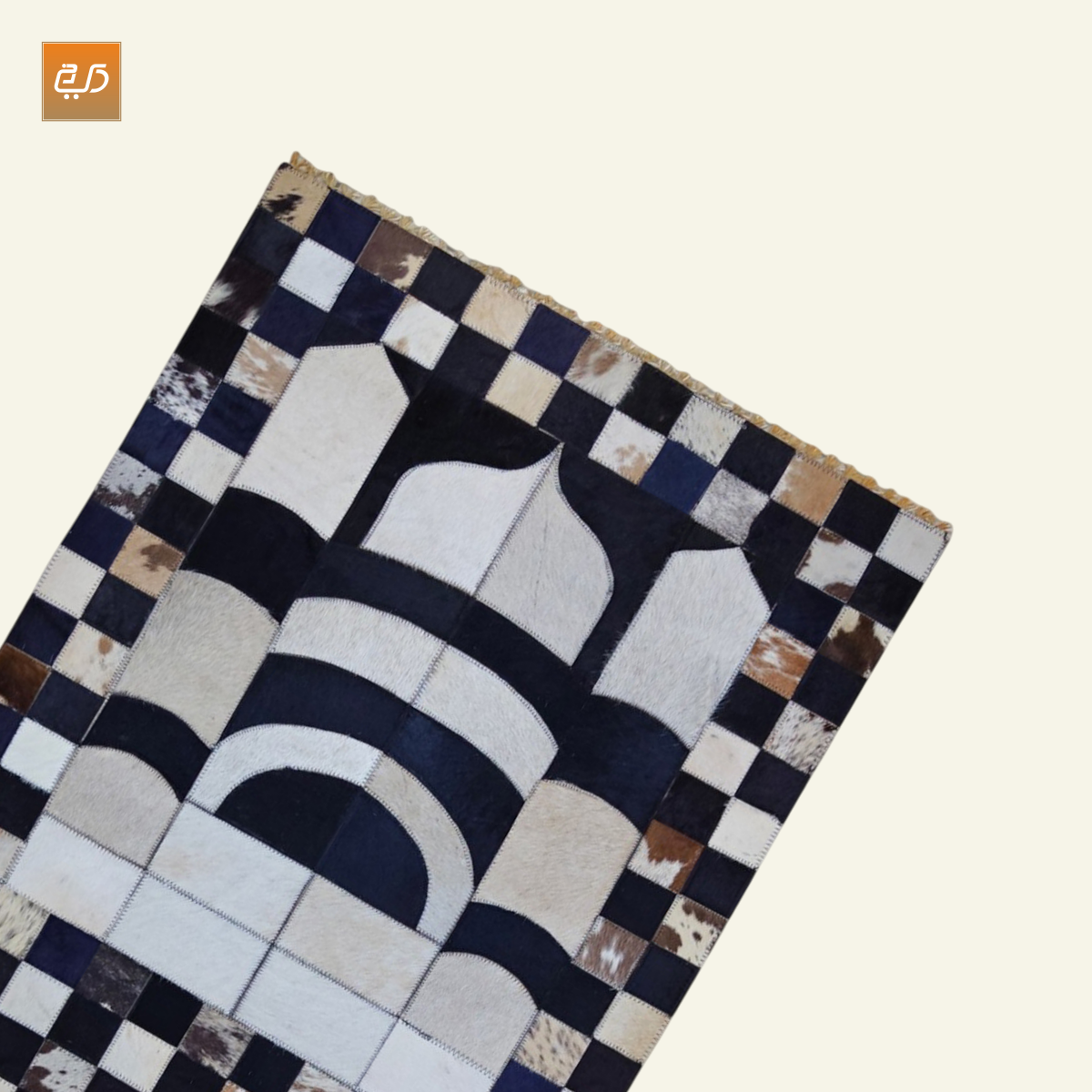 Patchwork Leather Janamaz | Real Goat Hair