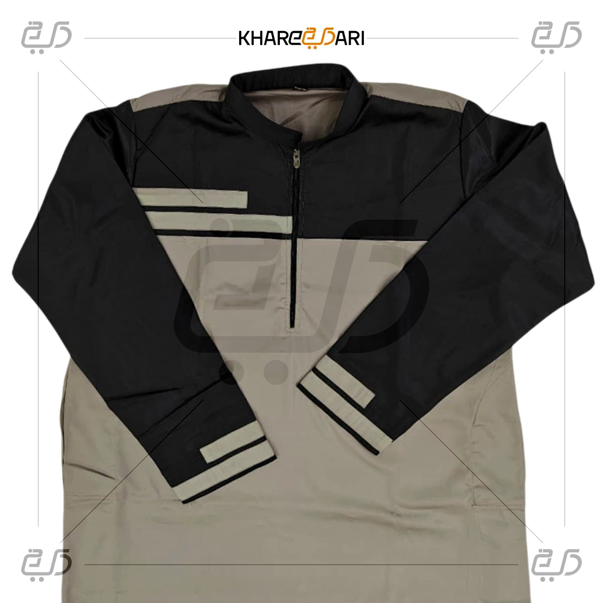 Sporty Triple-Stripe Half-Zip Kids Jubba