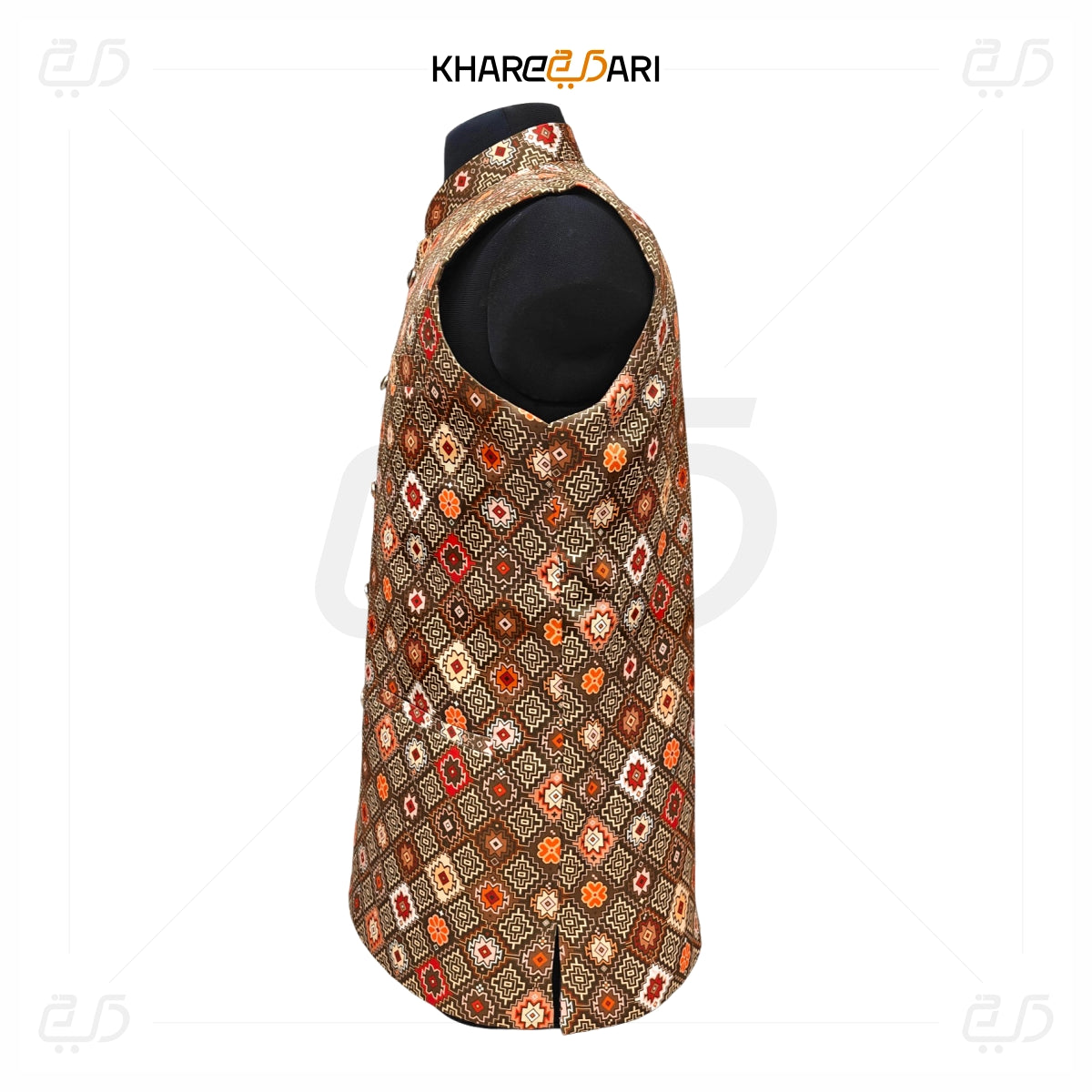 Ethnic Printed Satin Nehru Jacket (Sadri)