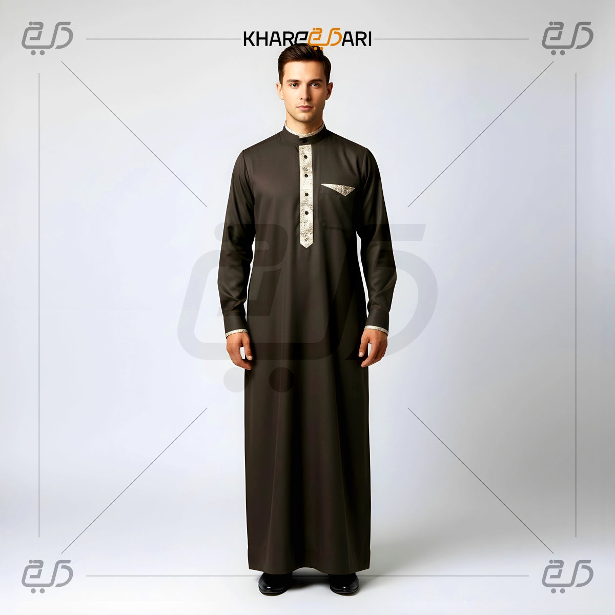 Dark Brown Saudi Style Thobe