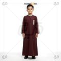 Maroon Contrast Zip-Up Jubba