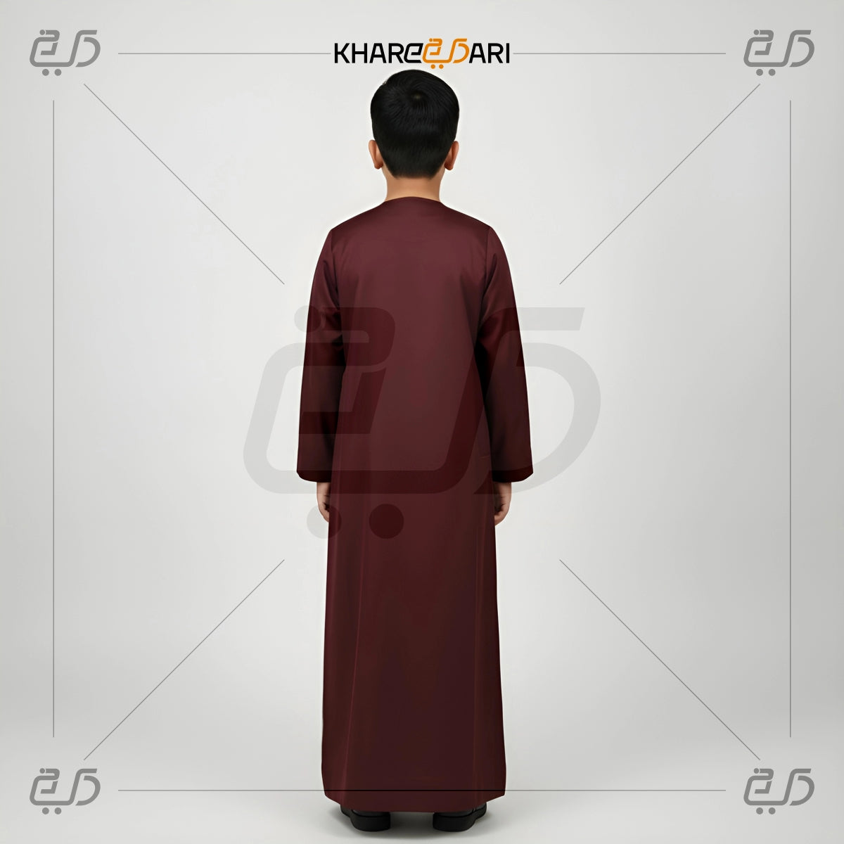 Maroon Omani Style Jubba for Kids