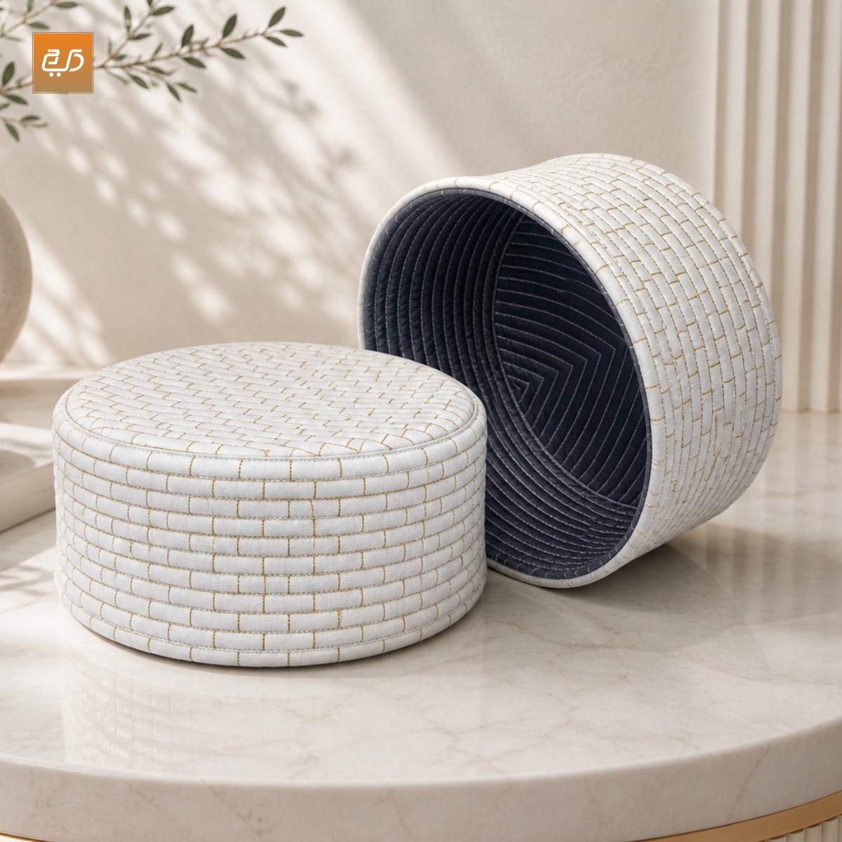 Dual Side Wear Chevron Stitch Prayer Topi