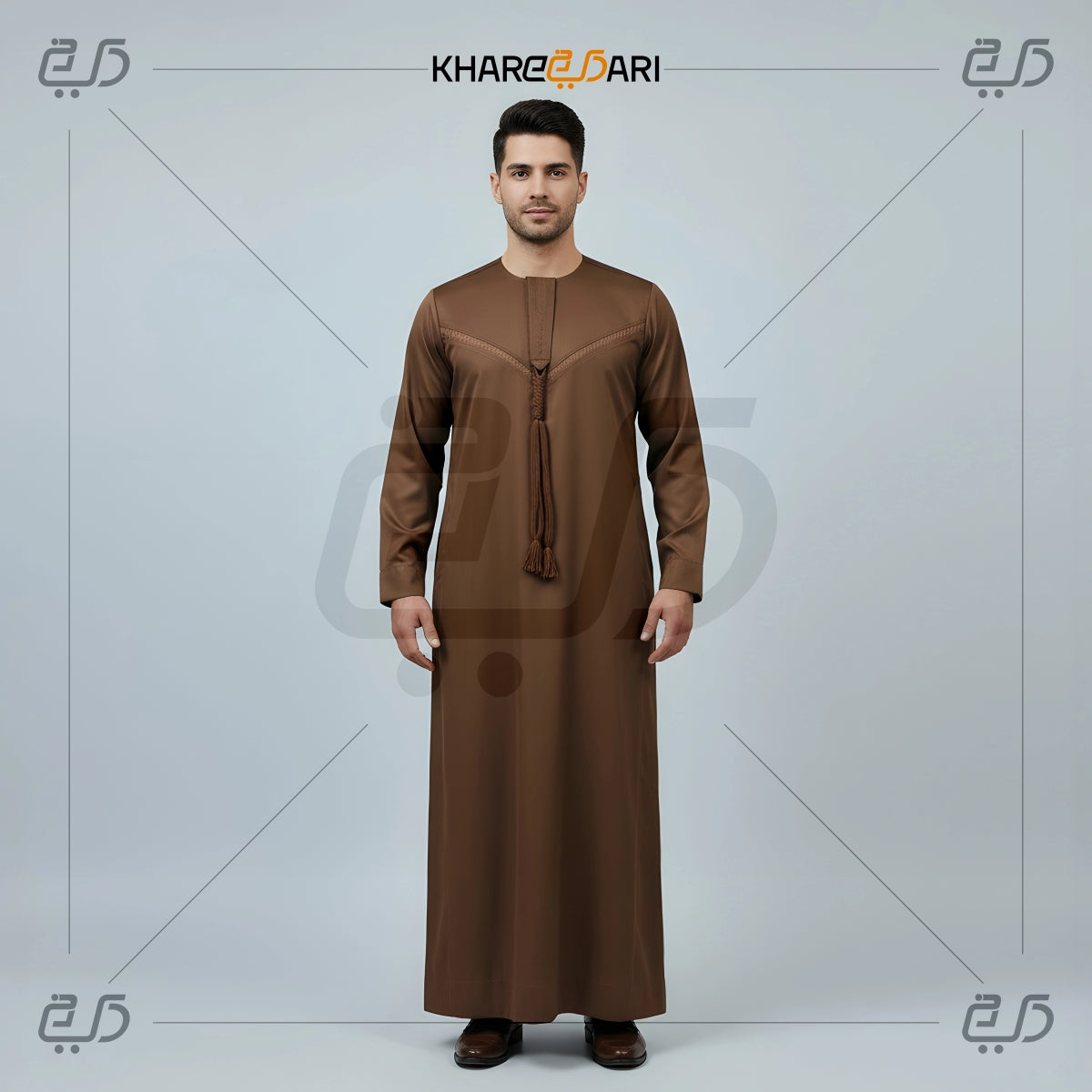 Coffee Brown Omani Style Thobe For Kids