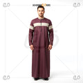 Maroon & Cream Half-Zip Dual Chest Panel Jubba