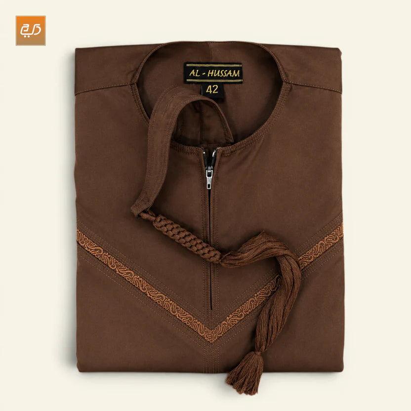 Embroidered V Panel Omani Jubba