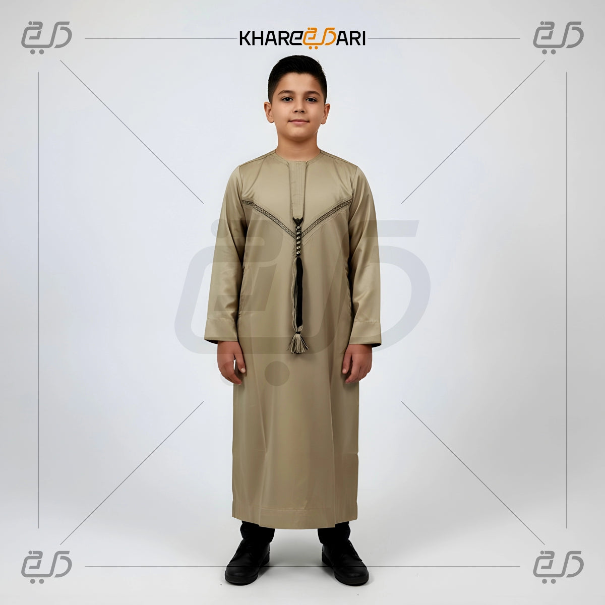 Light Gold Omani Style Jubba for Kids