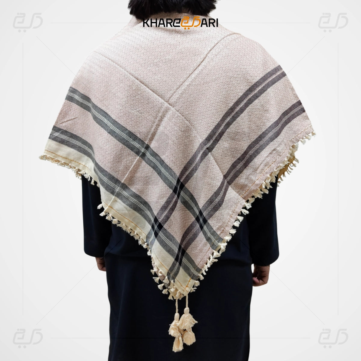 Checkered Cotton Scarf – Tassel Edge