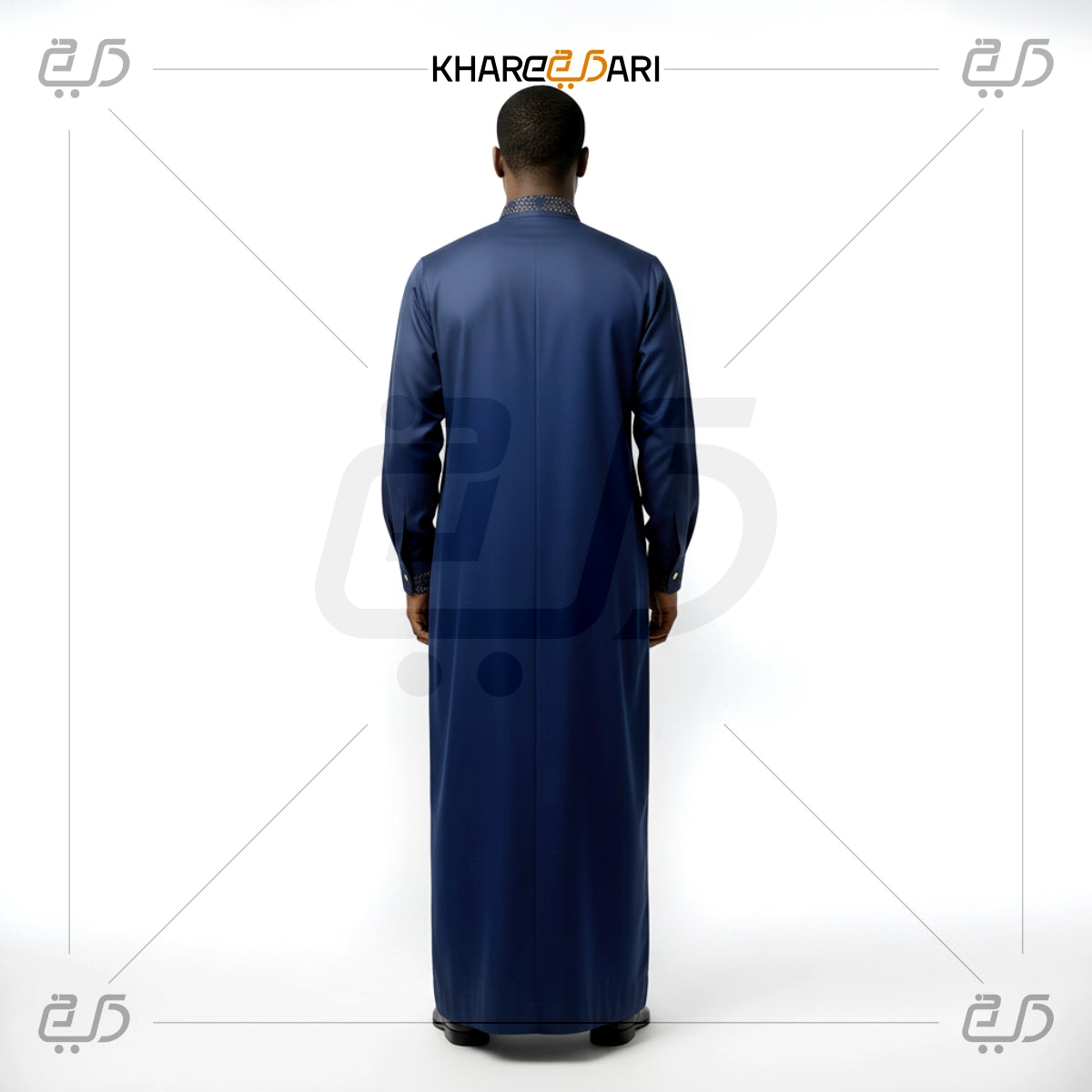 Premium Embroidered Trim Classic Collar Jubba