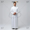 Classic White Saudi Style Collar Jubba