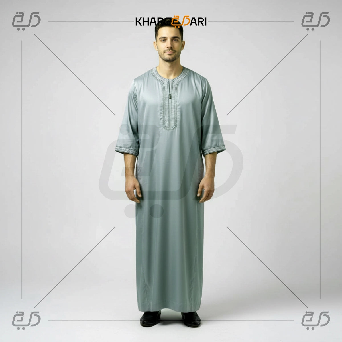 Moroccan Embroidered Round-Neck Jubba