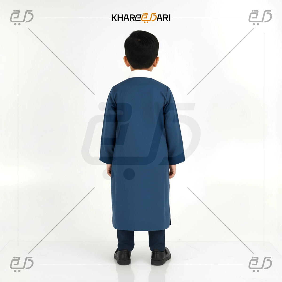 Navy & White Zip Panel Thobe