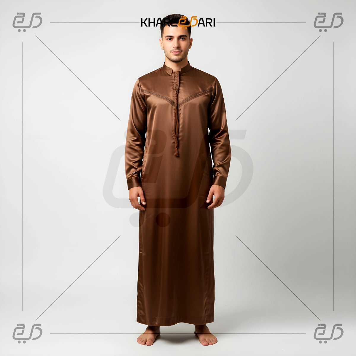 Chocolate Brown Omani Thobe For Men