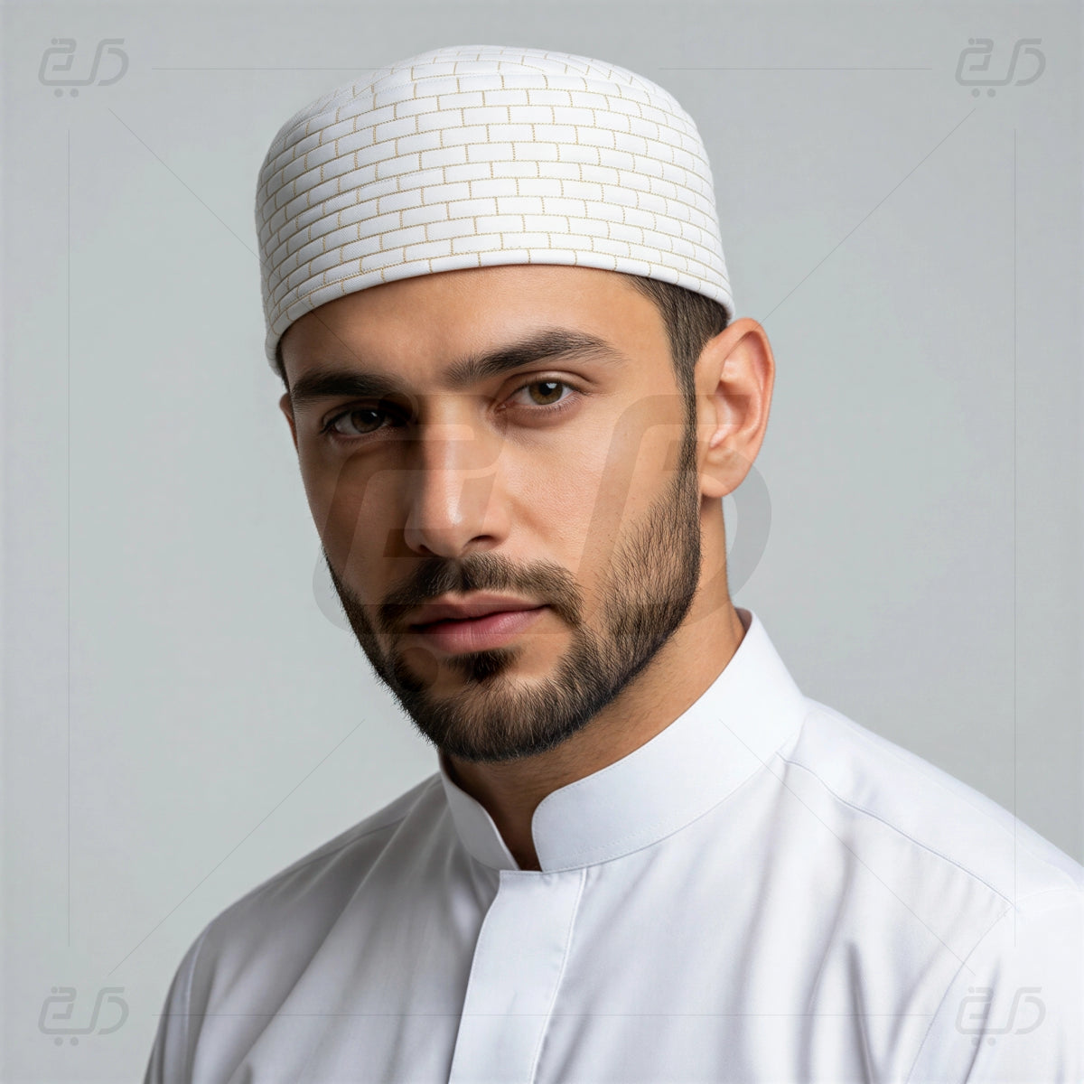 Dual Side Wear Chevron Stitch Prayer Topi