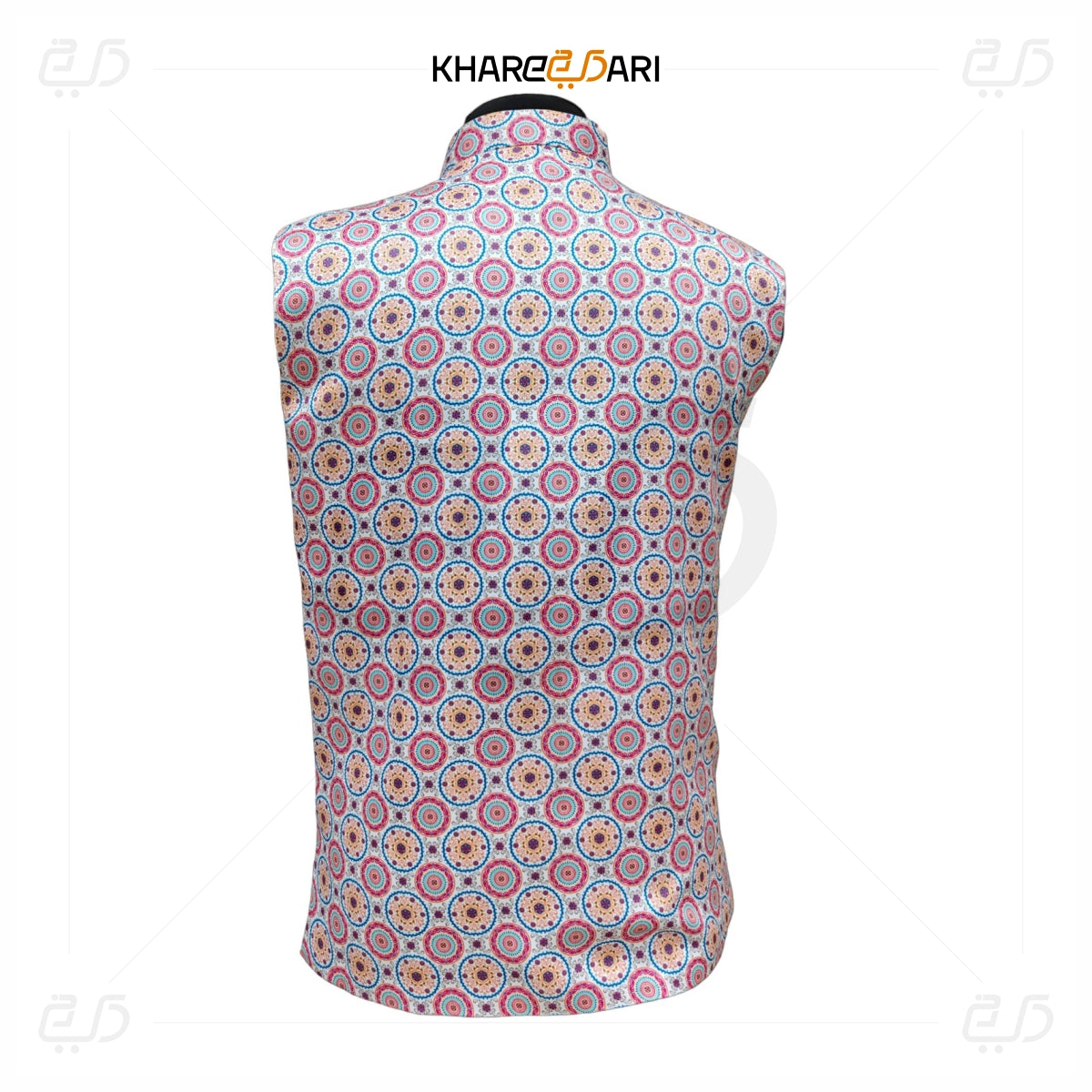 Mandala Printed Satin Nehru Jacket (Sadri)