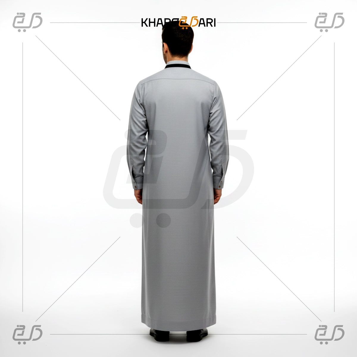 Light Grey Men’s Saudi Collar Thobe