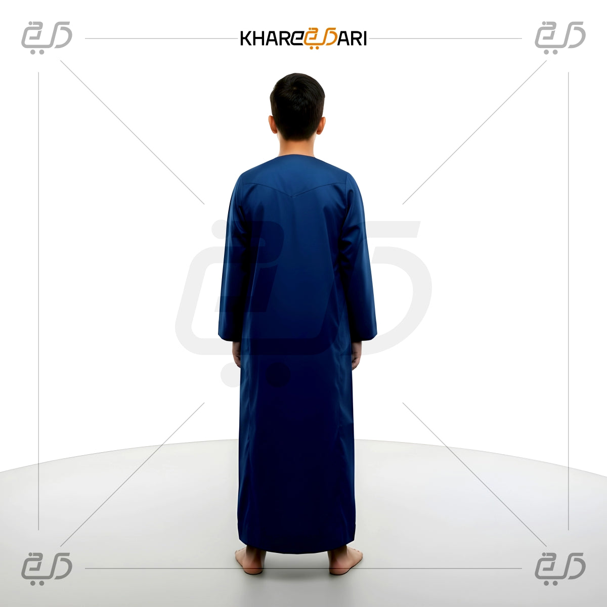 Navy Blue Omani Style Jubba for Kids