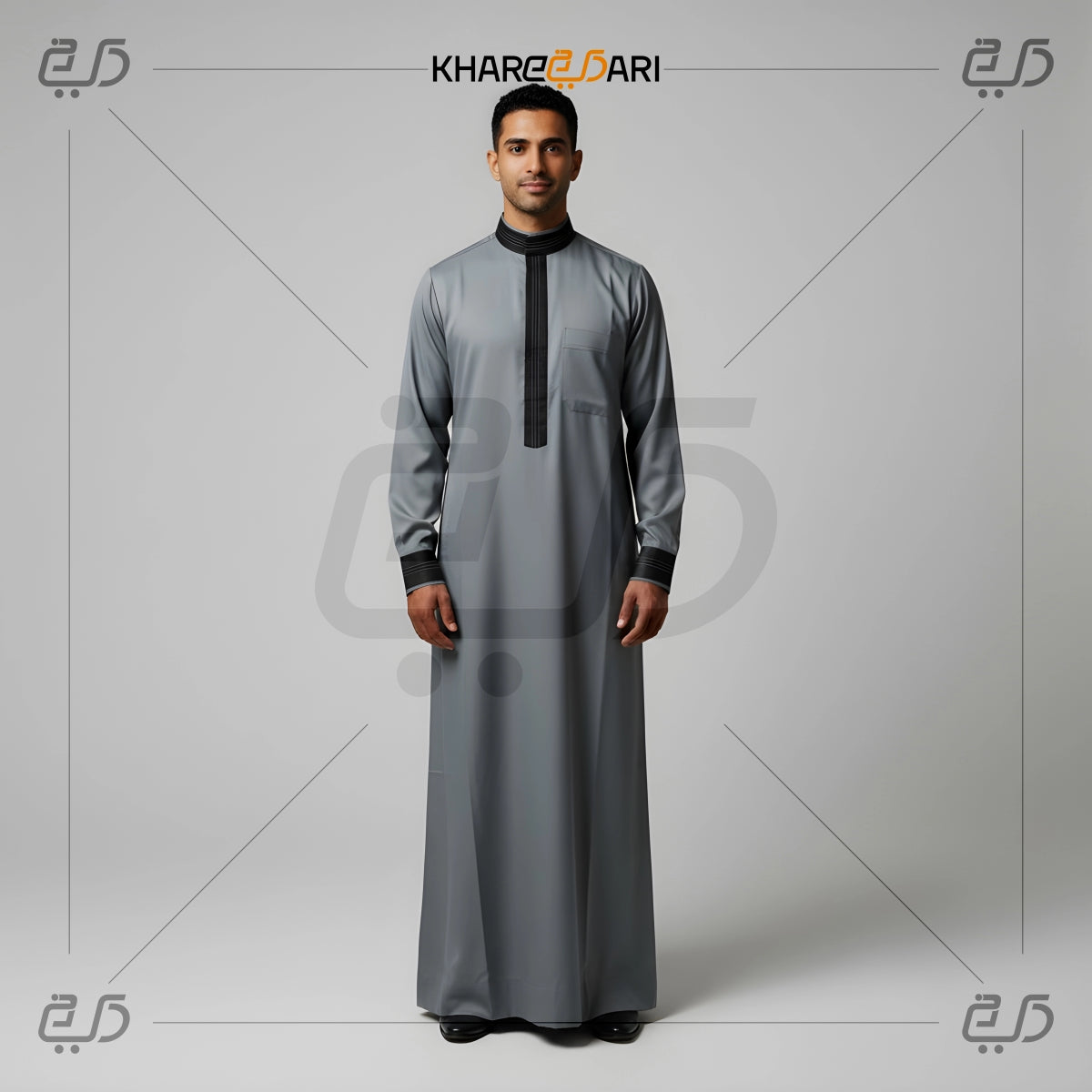 Premium Contrast Placket & Cuff Design Jubba