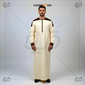 Shoulder Contrast Half-Zip Saudi Casual Jubba