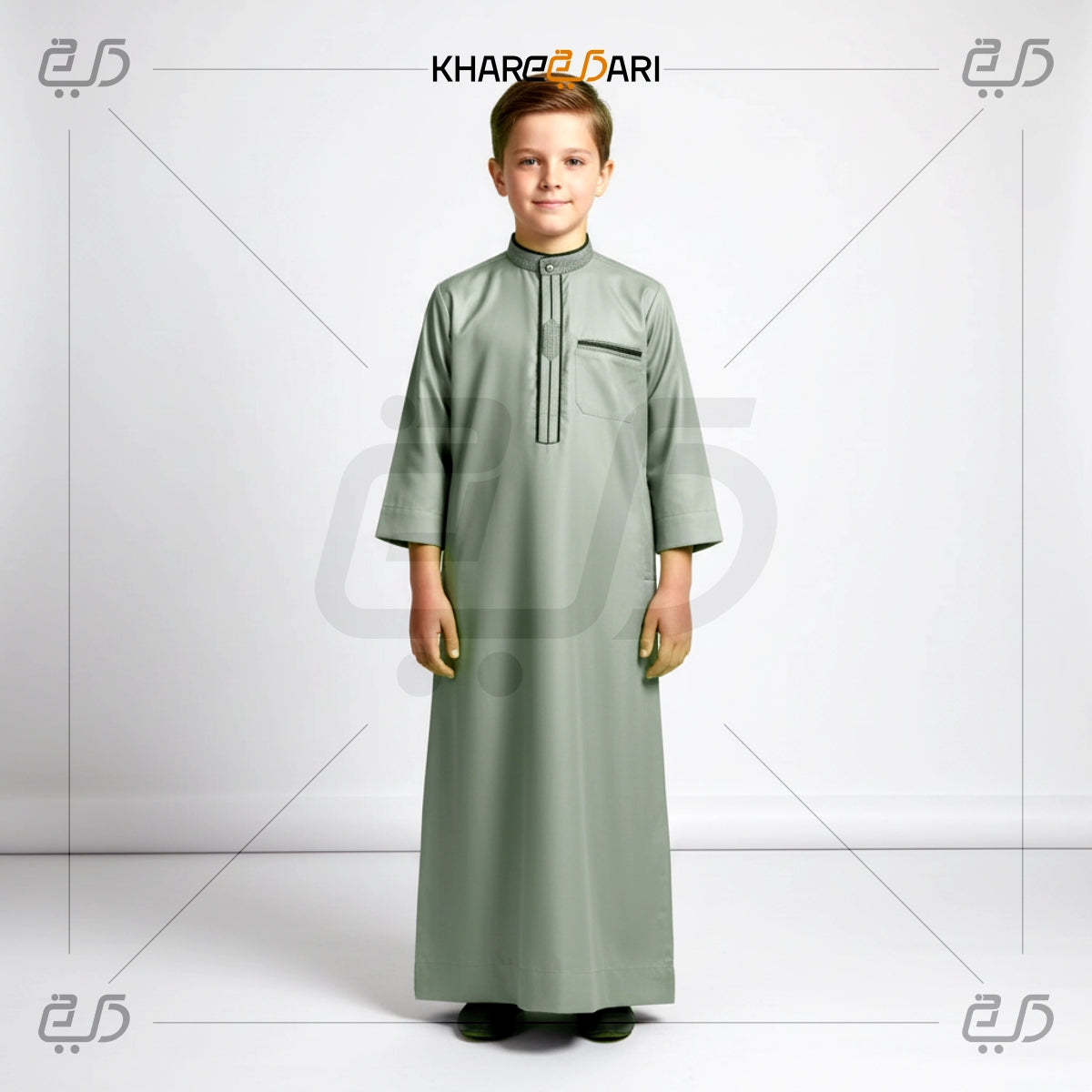 Classic Button Placket Jubba For Kids