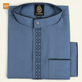 Hex Pattern Saudi Jubba – Steel Blue