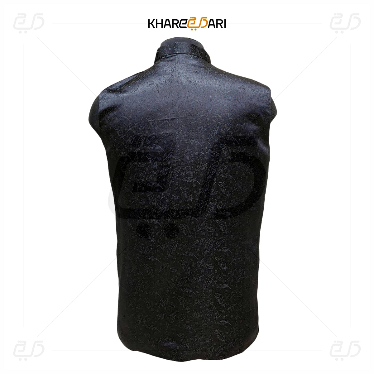 Black Jacquard Nehru Jacket (Sadri)
