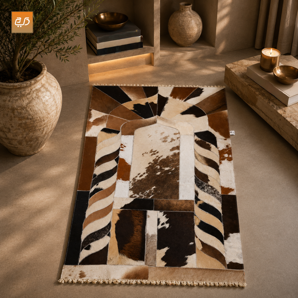 Handmade Leather Janamaz with Goat Hair