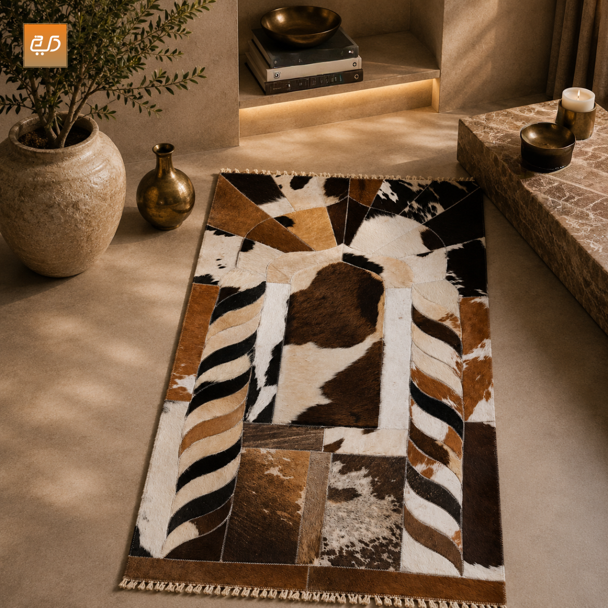 Handmade Leather Janamaz with Goat Hair
