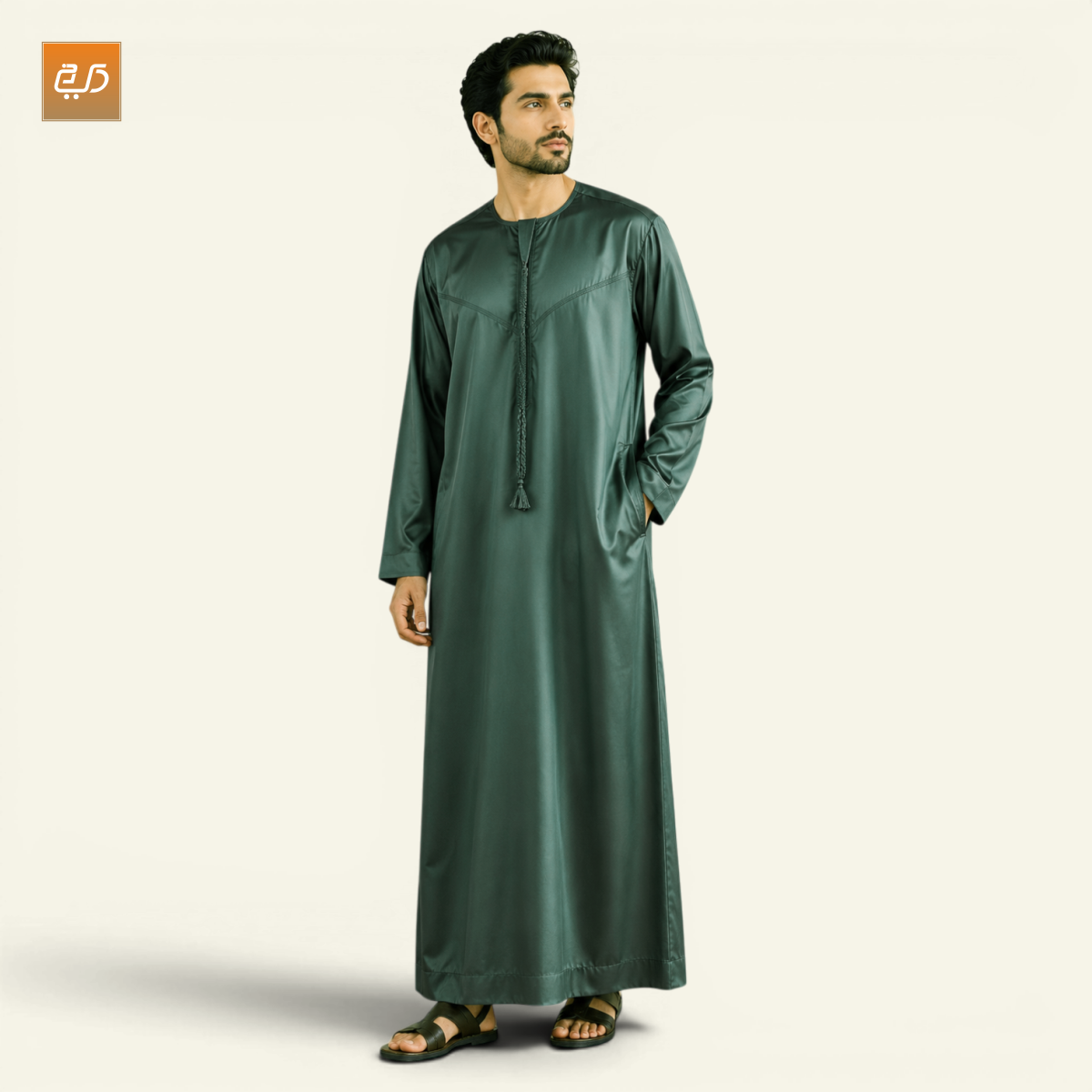Elegant  Without Tassel Omani Jubba – Light Green