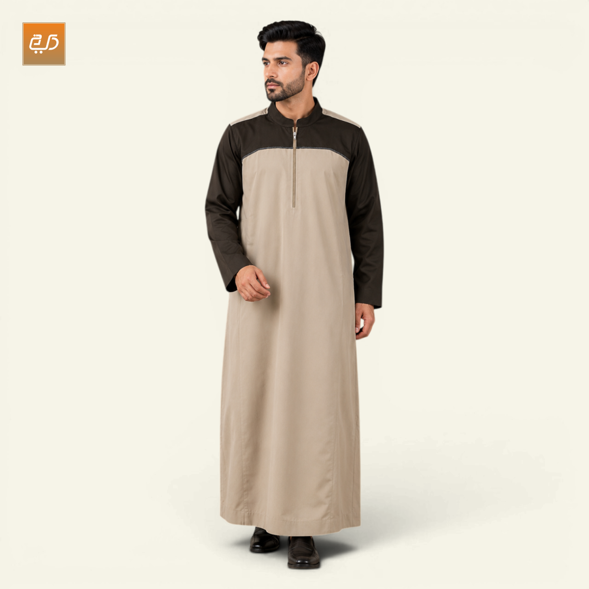Two-Tone Raglan Zip-Up Jubba