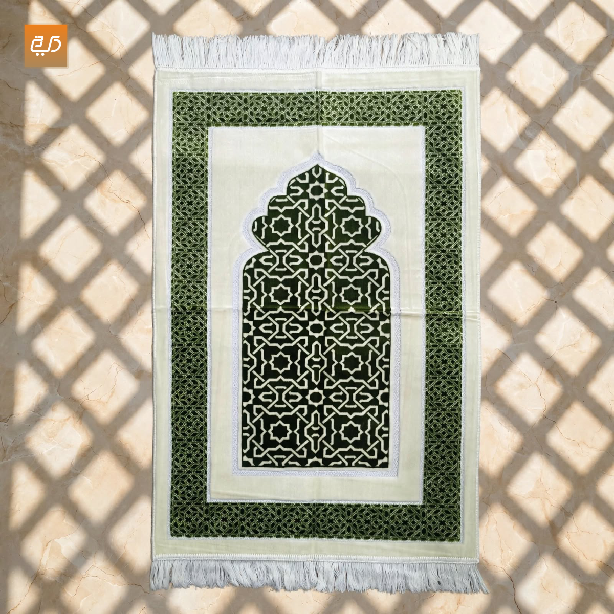Mehrab Geometric Soft Velvet Prayer Janamaz