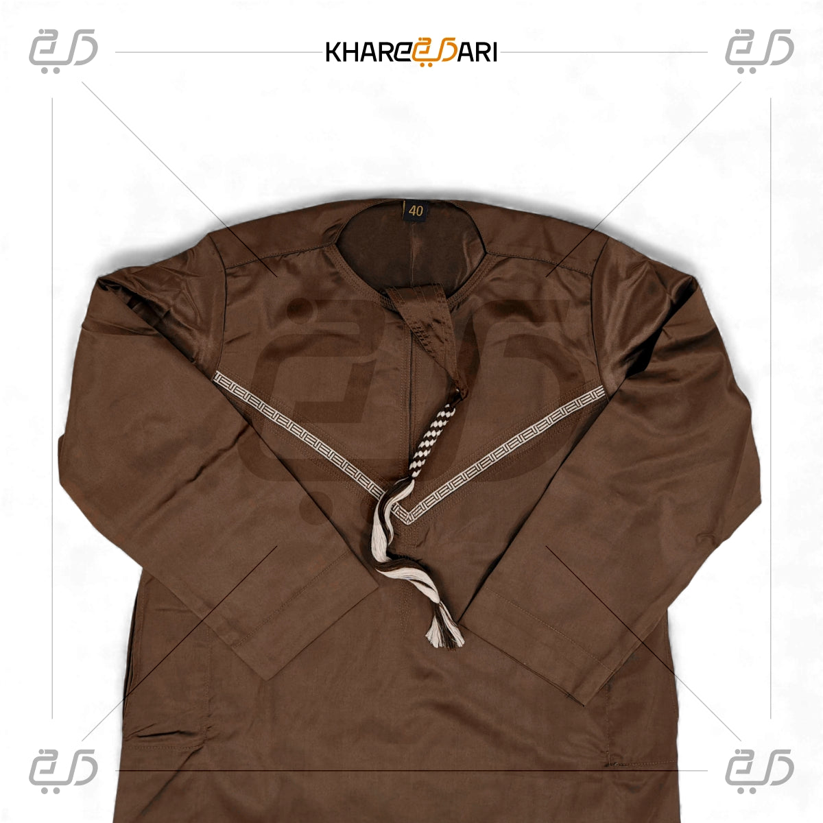 Dark Coffee Brown Omani Style Jubba For Men
