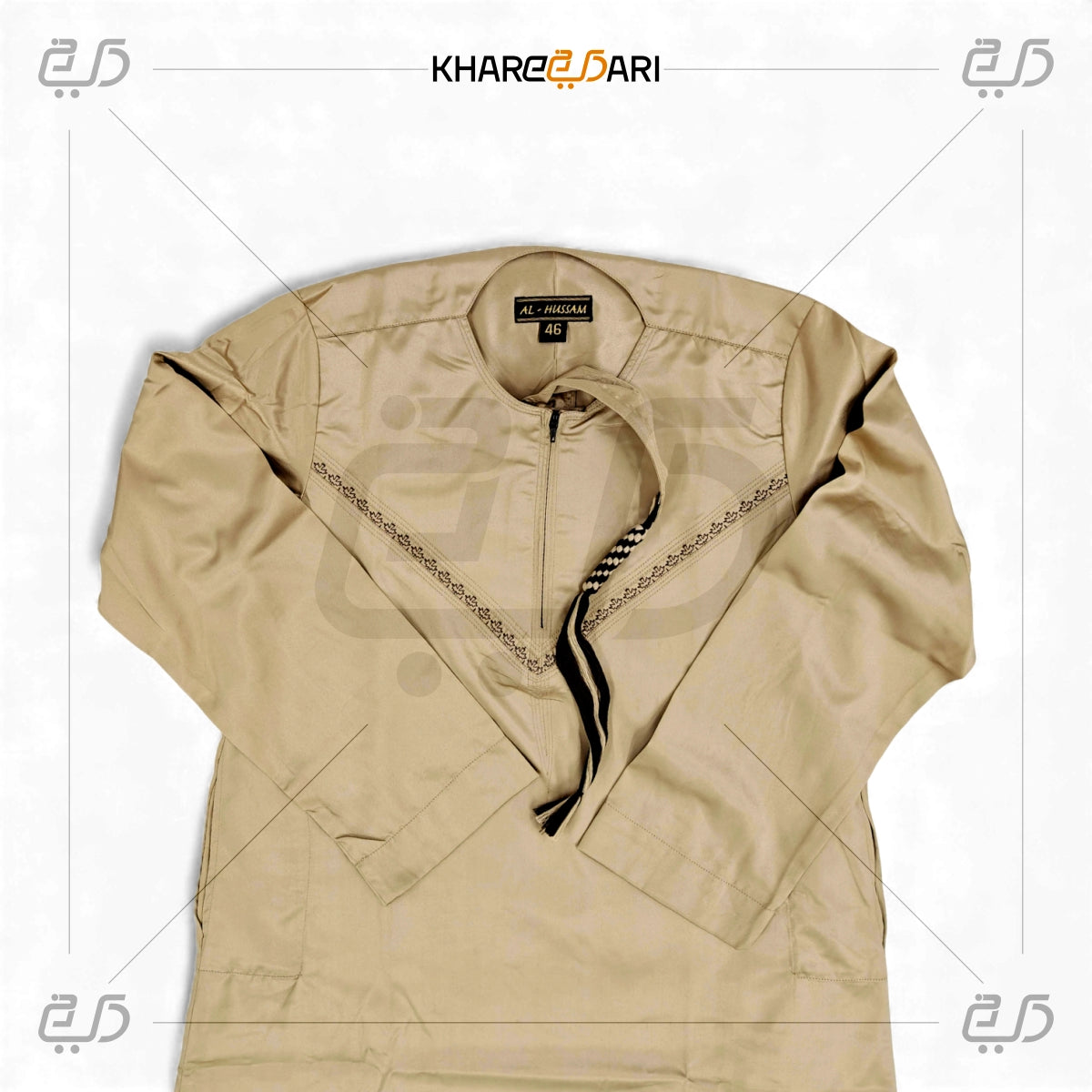 Beige Moroccan Style Omani Thobe for Men