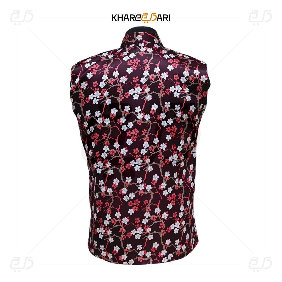 Blossom Printed Nehru Style Waistcoat (Sadri)