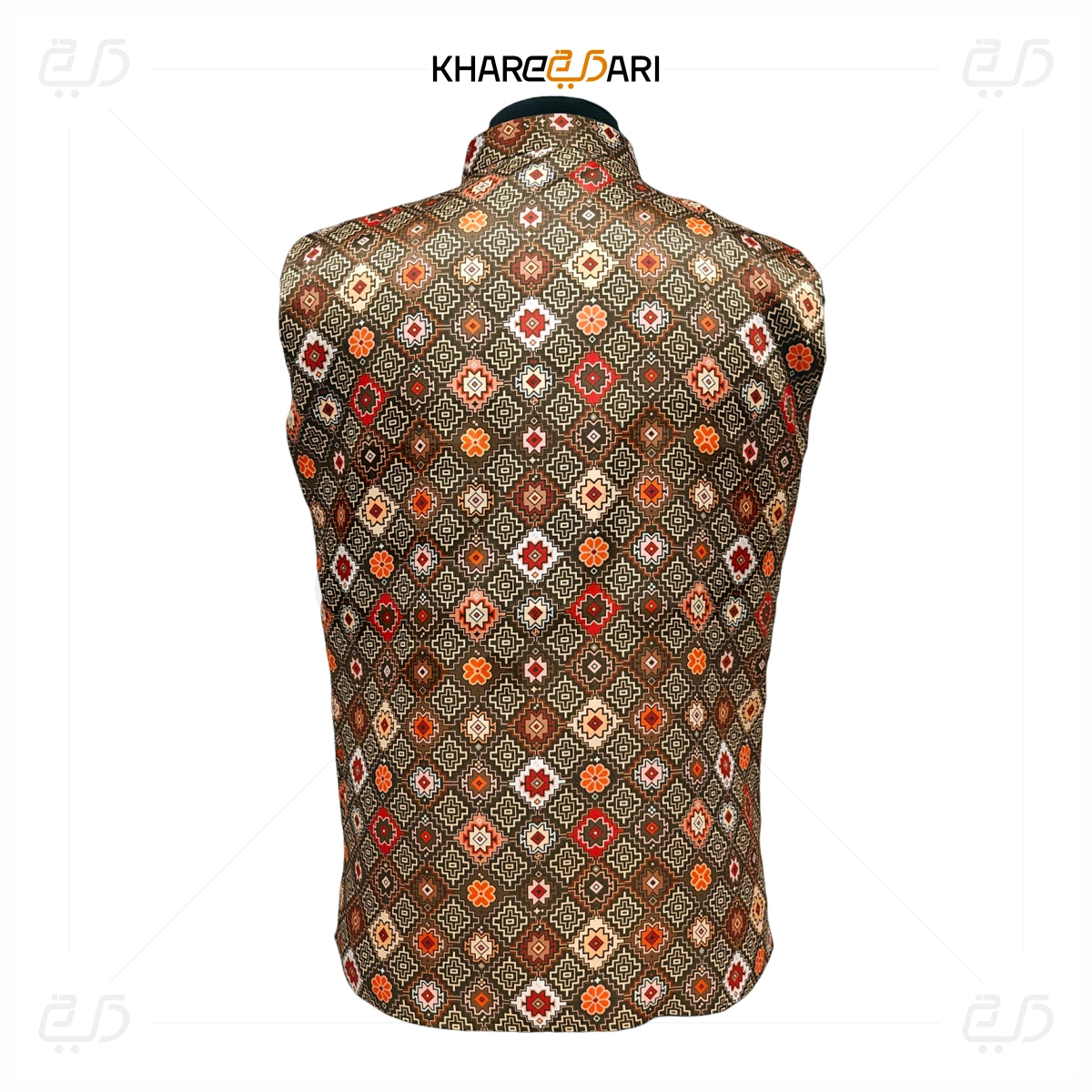 Ethnic Printed Satin Nehru Jacket (Sadri)