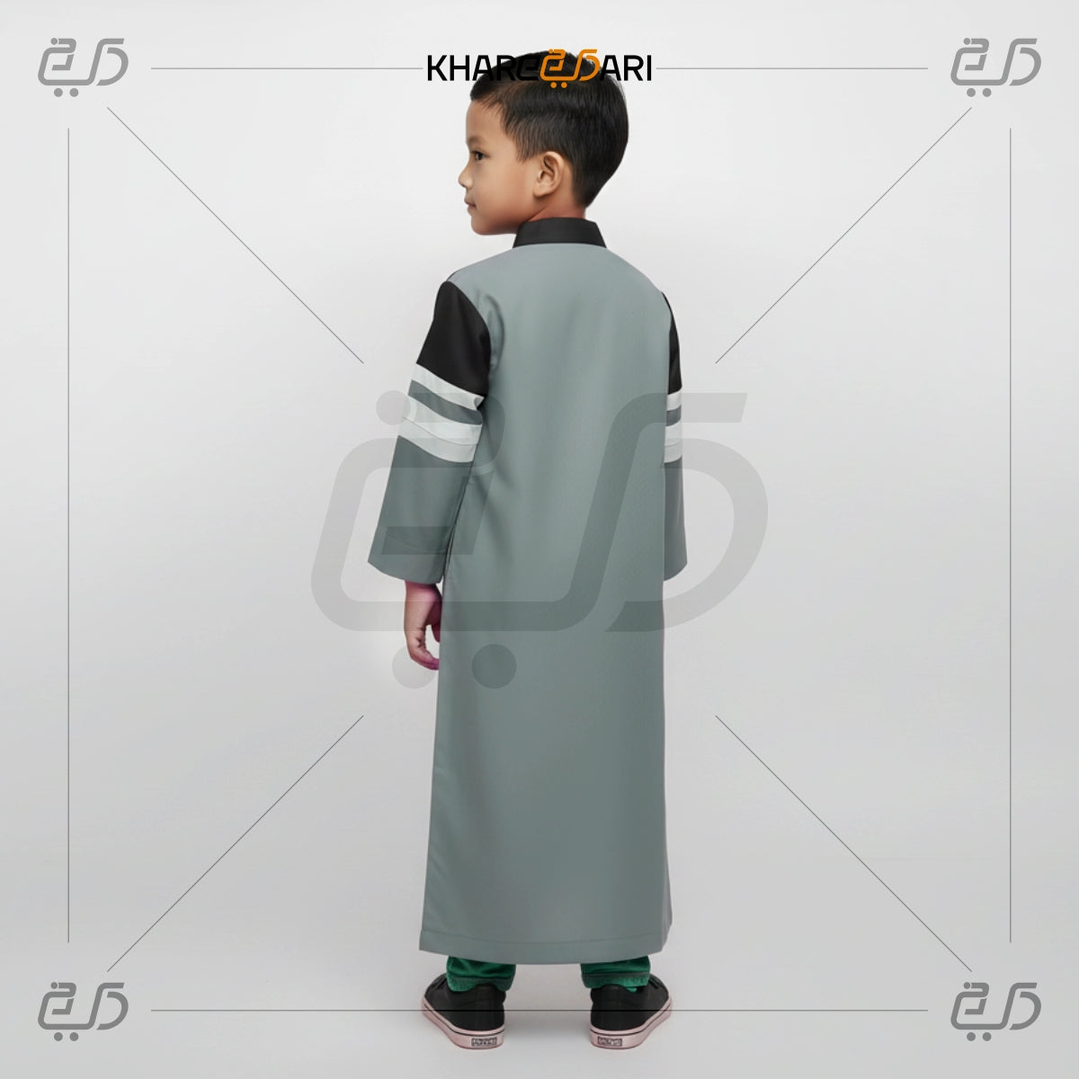 Two-Tone Half Zip Jubba For Kids