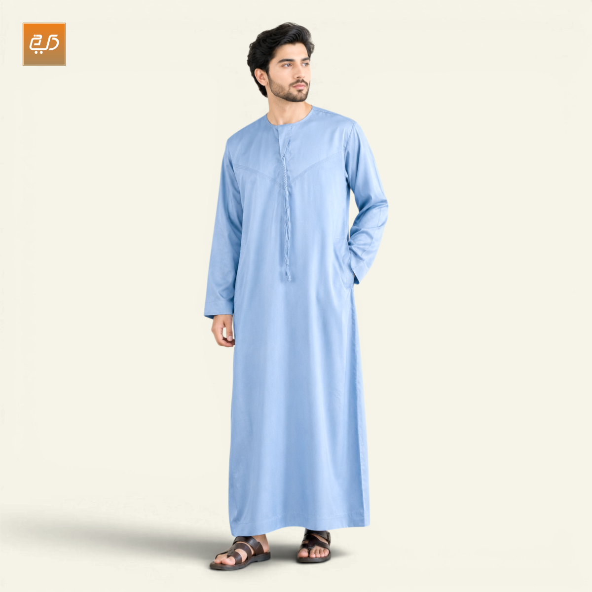 Elegant Tassel Omani Jubba – Sky Blue