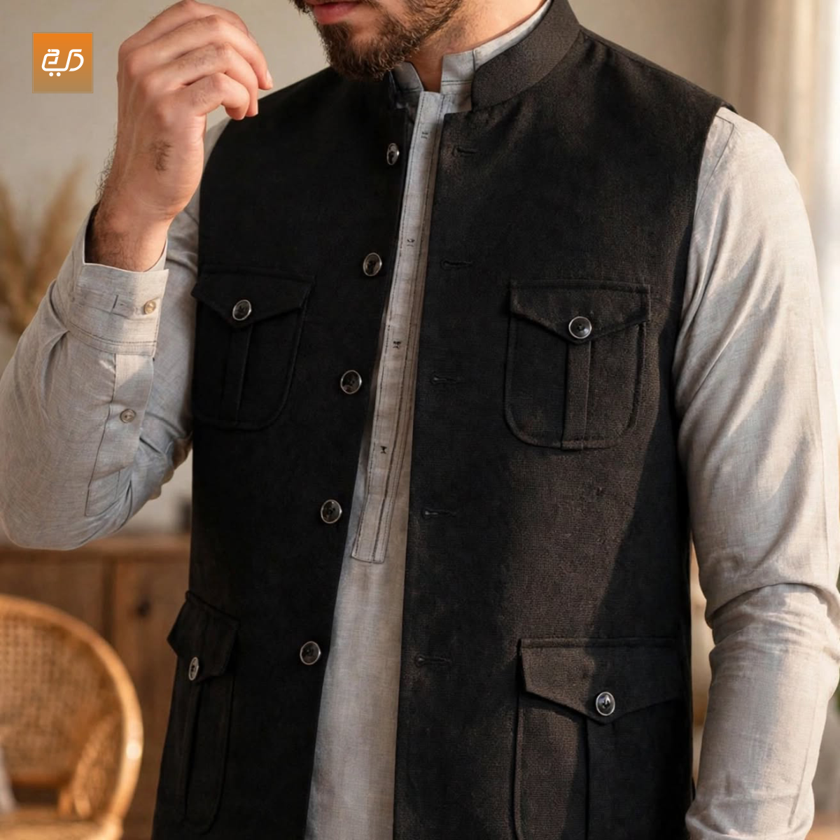 Men’s Traditional Nehru Waistcoat | 4 Pocket Ethnic Vest
