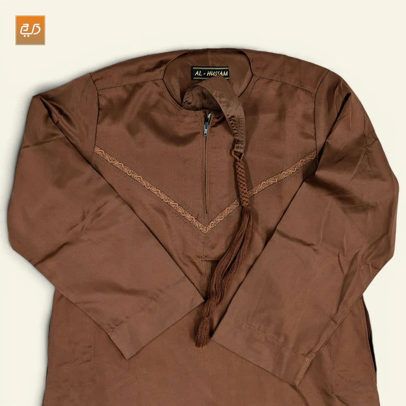 Embroidered V Panel Omani Jubba