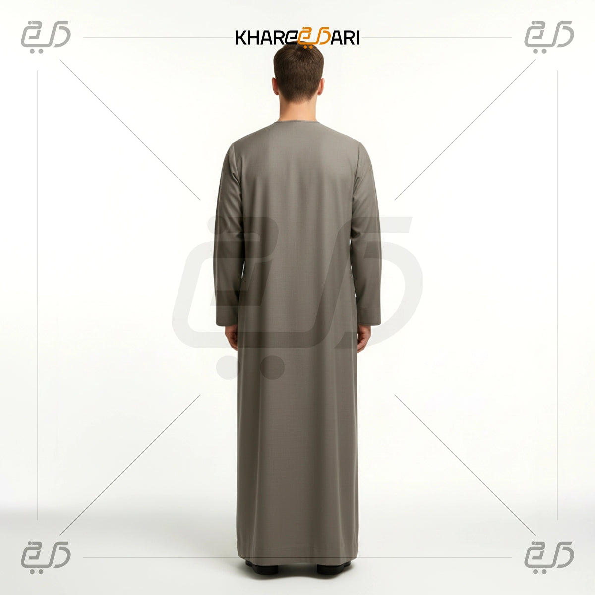 Soft Grey Casual Wear Zipper Thobe