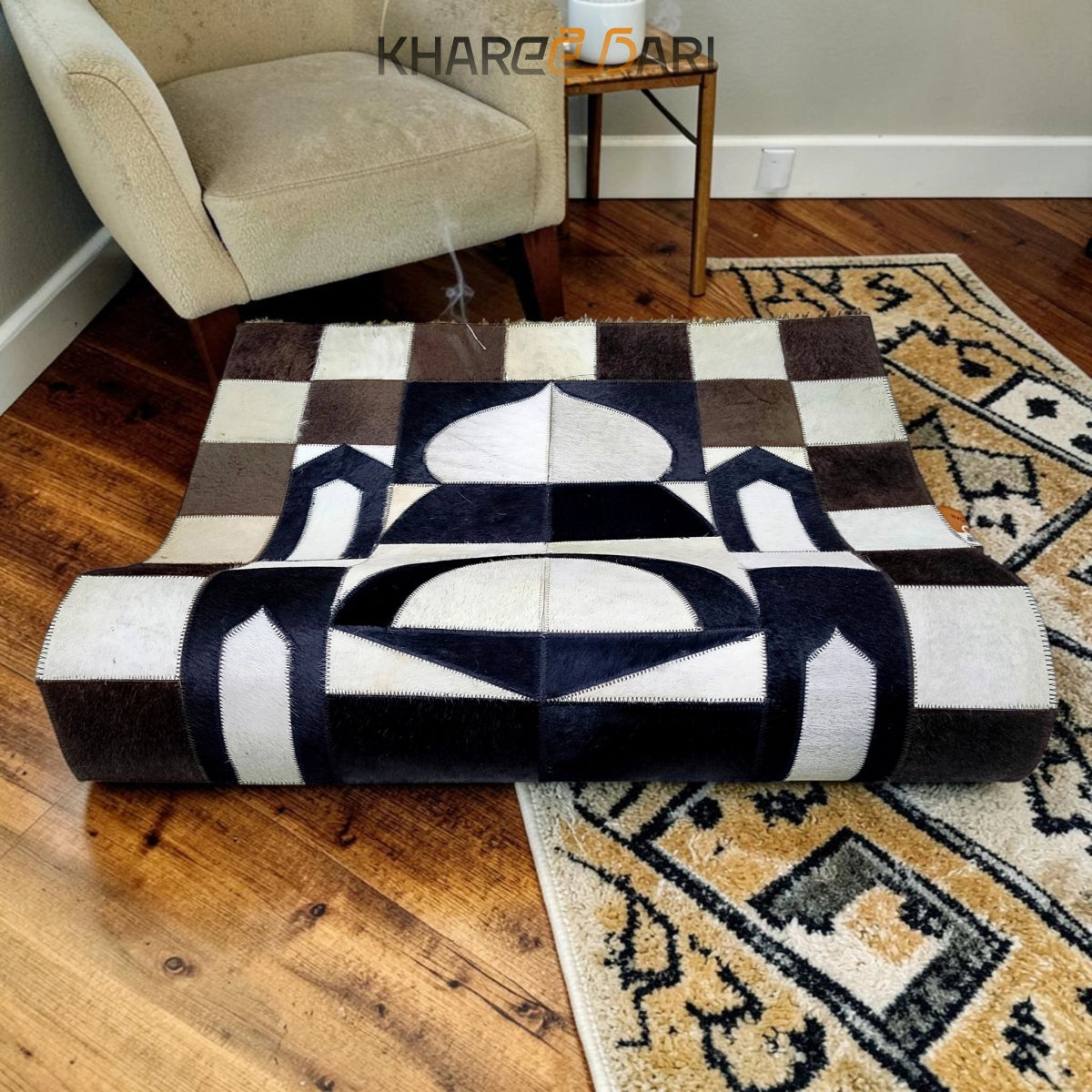 Pure Leather Janamaz with Natural Goat Hair – Masjid Design