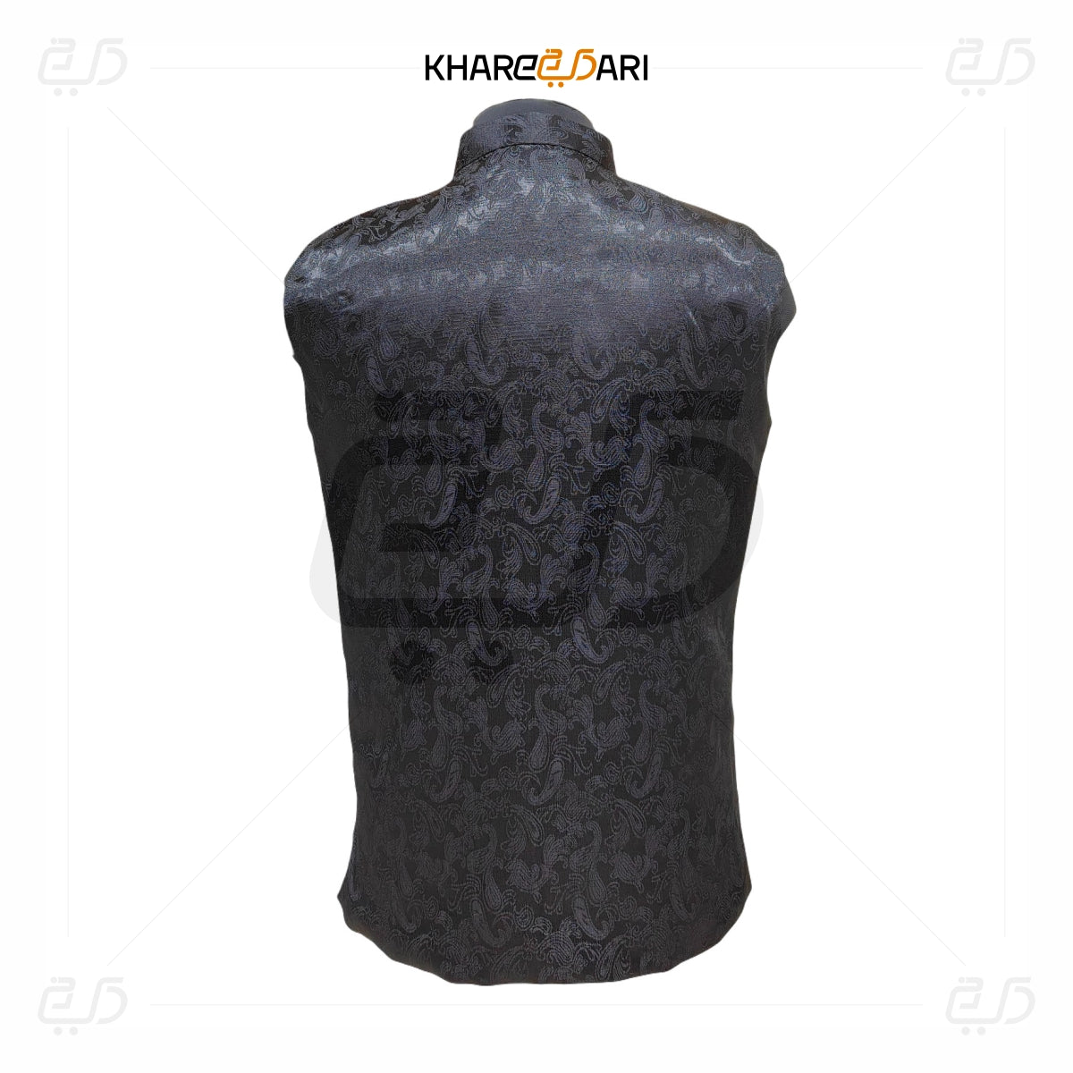 Black Jacquard Self-Design Waistcoat