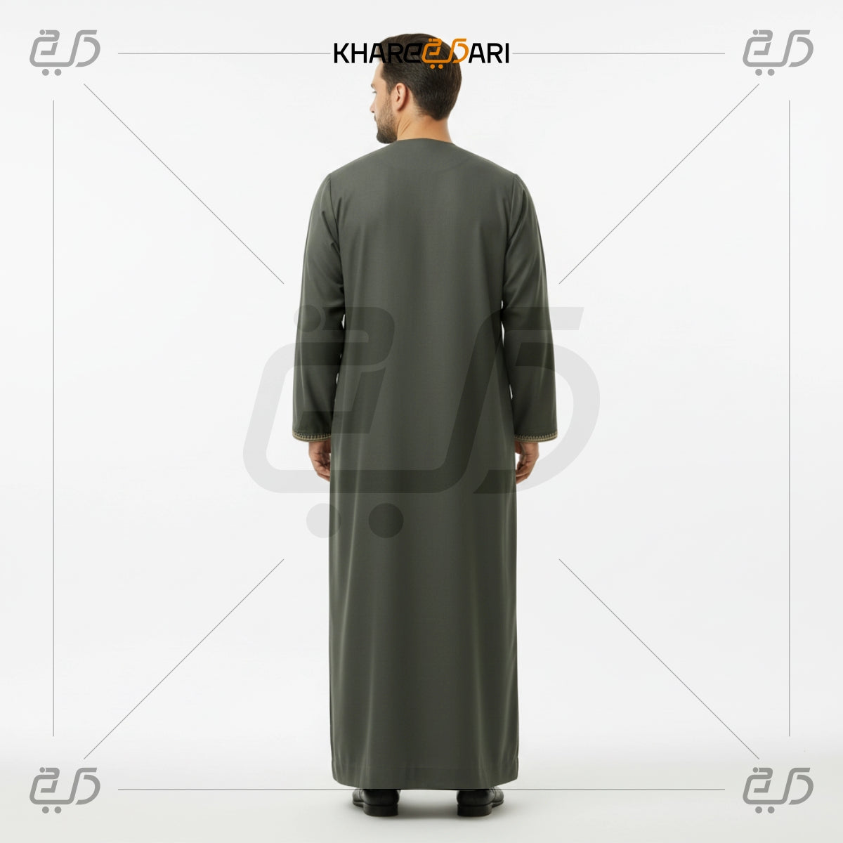 Olive Green Luxury Embroidered Men's Thobe