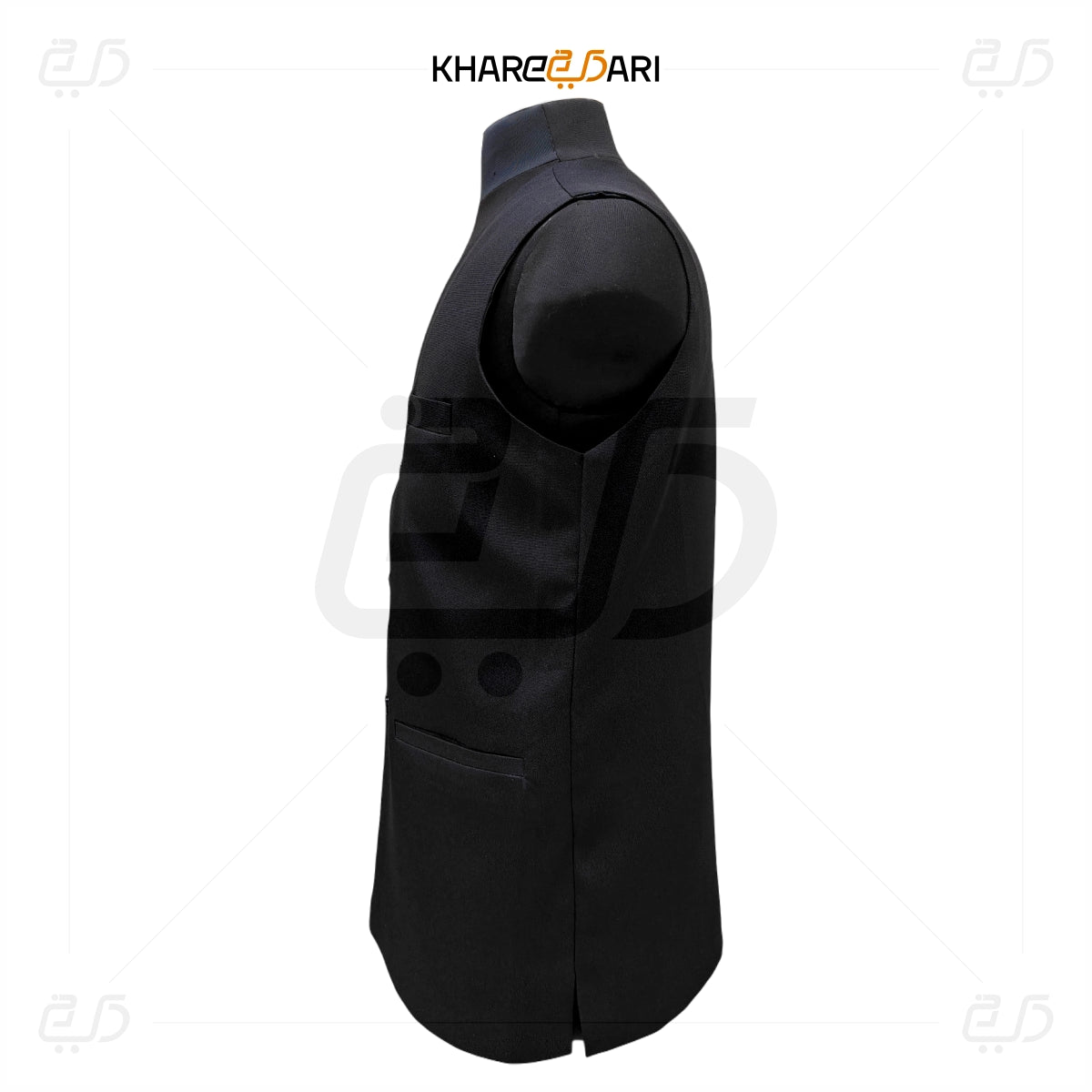 Men’s V-Neck Waistcoat – Classic Black Formal Vest
