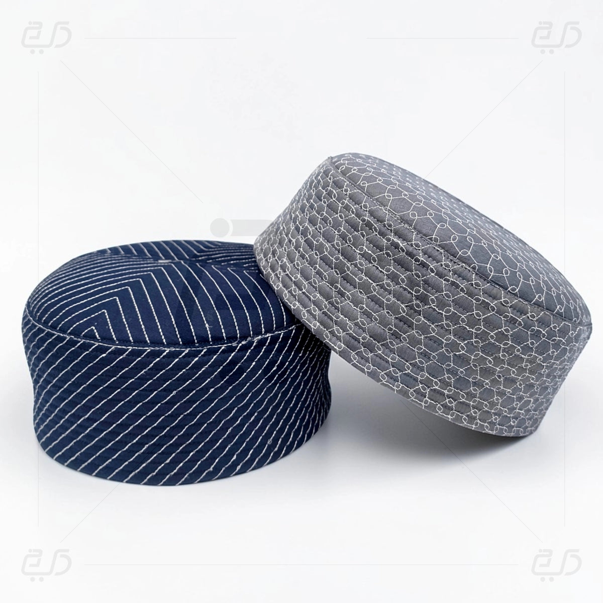Premium Reversible  Dual Design (Geometric & Chevron Stitch) Prayer Topi