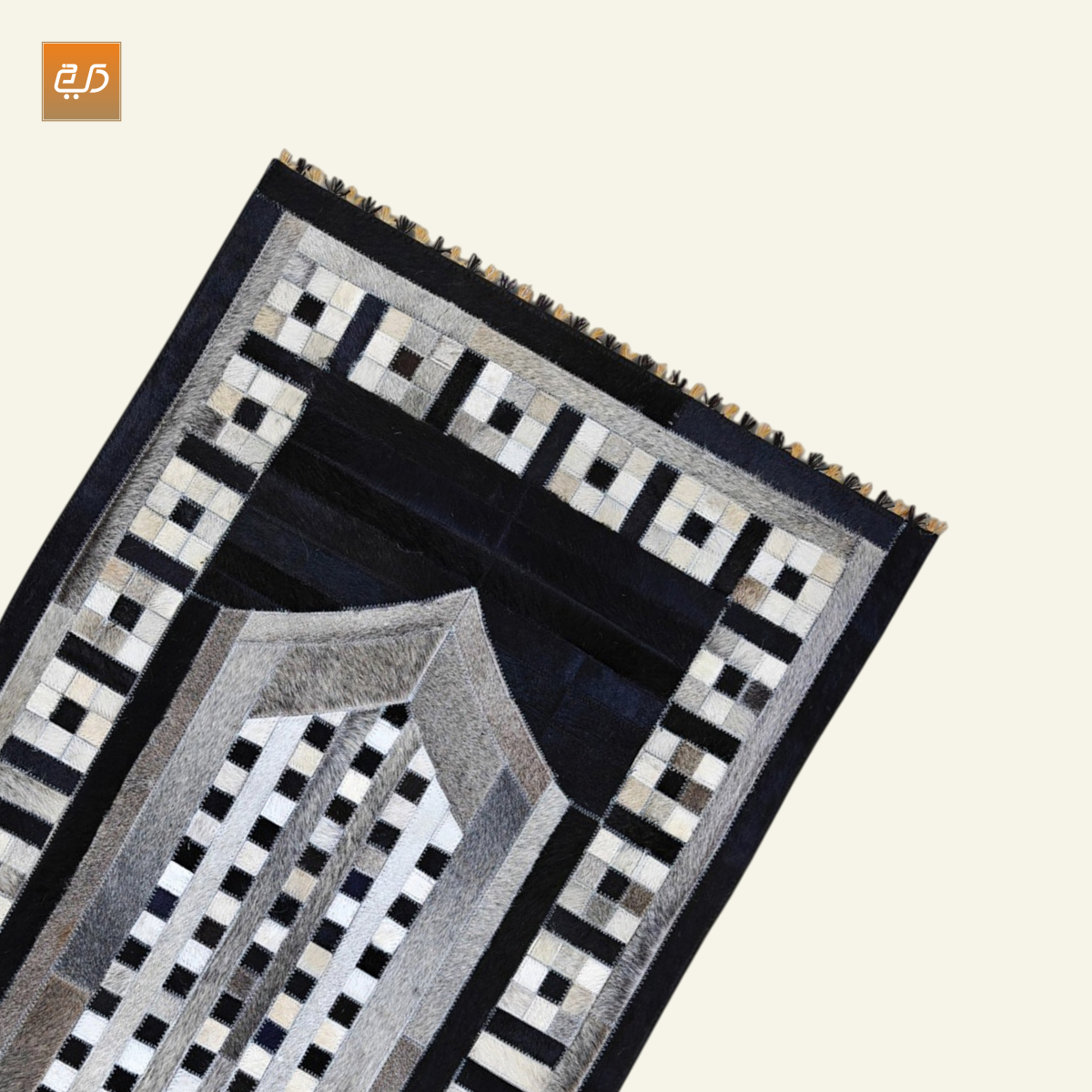 Designer Leather Prayer Mat with Real Goat Hair | Premium Luxury Janamaz