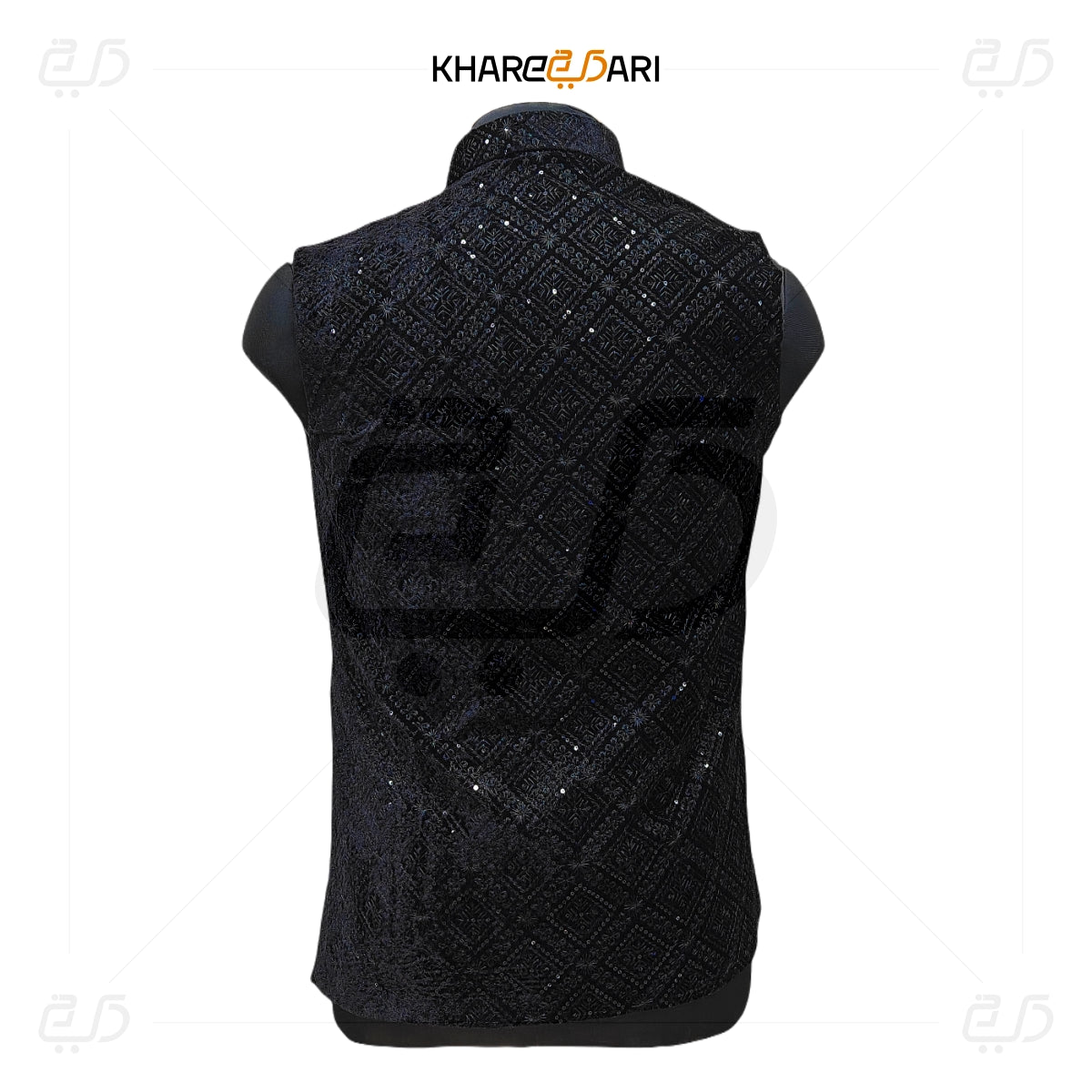 Diamond Pattern Velvet Nehru Jacket (Sadri)